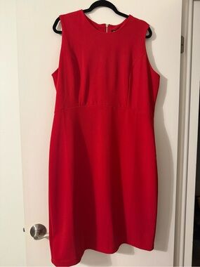 Express Red Sleeveless Midi Dress